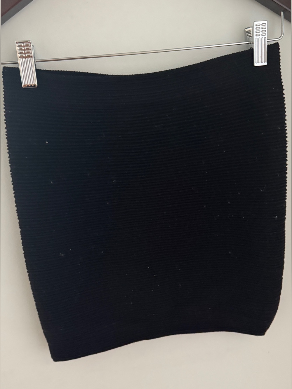 bebe Black Ribbed Mini Skirt - Picture 2 of 6